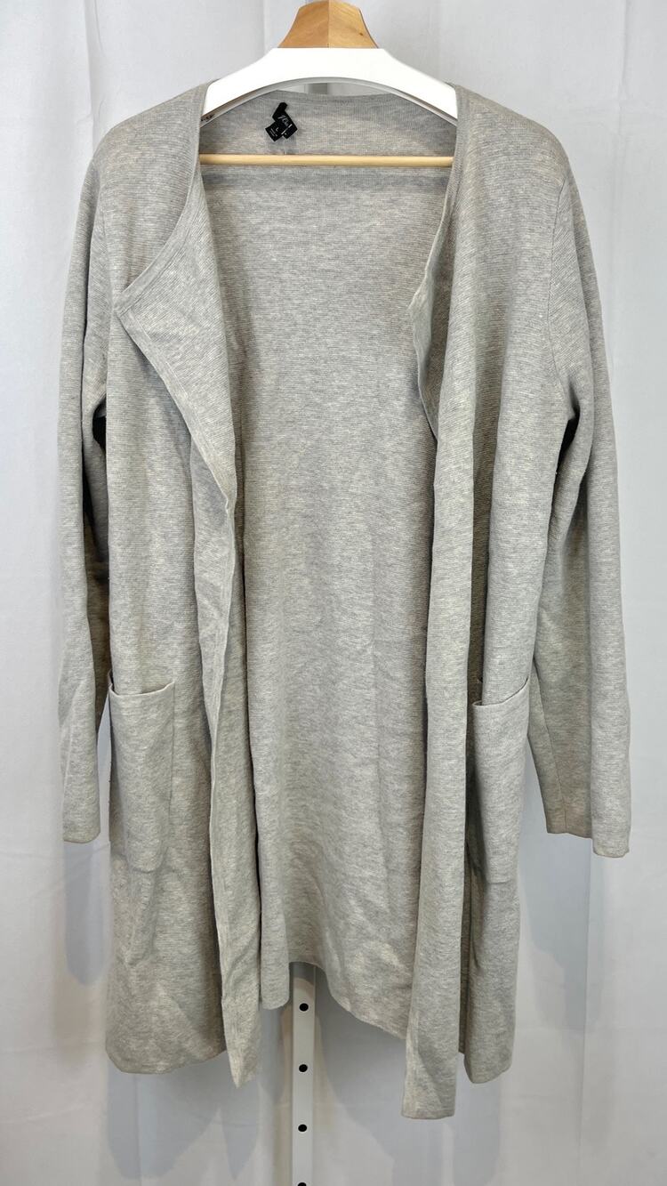 J.CREW Juliette Collarless Sweater Blazer J6339 Open Cardigan Tunic Gray Size L